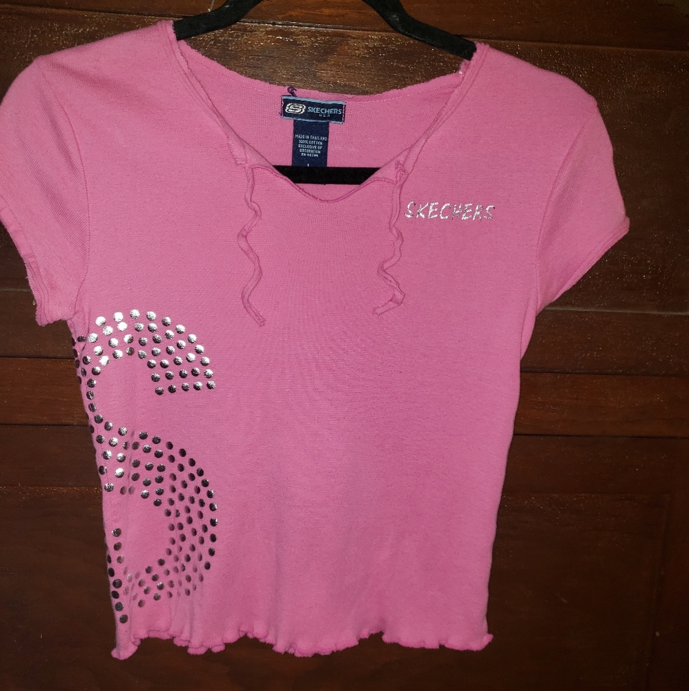 Girls pink Skechers tshirt